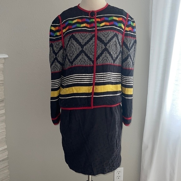 Vintage Anne crimmins for umi collections dress 100% silk dress size 6 - Picture 1 of 9